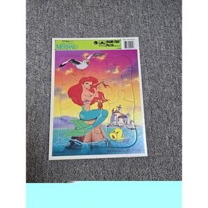 VTG Golden Frame-Tray Puzzle - Disney "The Little Mermaid" - 12  Pieces Complete